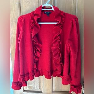 INC Red Cardigan Sweater